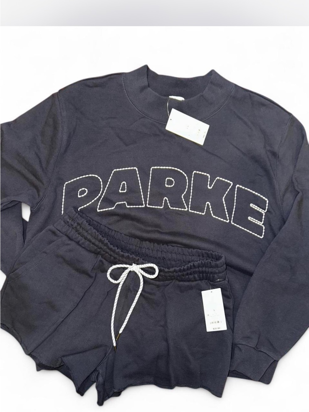 PARKE Navy Sweatshirt and Shorts Set